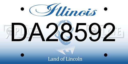 DA28592 Illinois License Plate