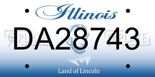 DA28743 Illinois License Plate