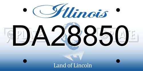 DA28850 Illinois License Plate