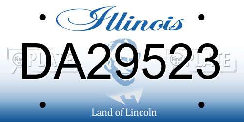 DA29523 Illinois License Plate