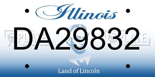 DA29832 Illinois License Plate
