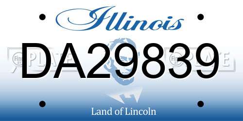 DA29839 Illinois License Plate