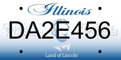 DA2E456 Illinois License Plate