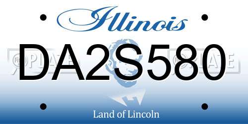 DA2S580 Illinois License Plate