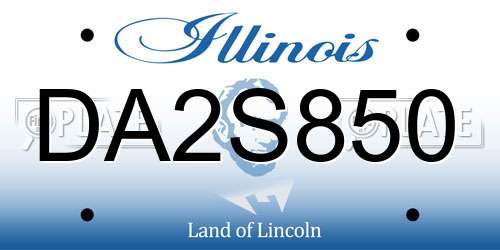 DA2S850 Illinois License Plate