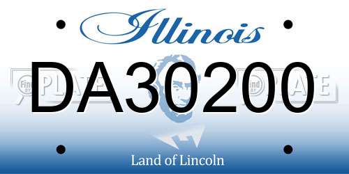DA30200 Illinois License Plate