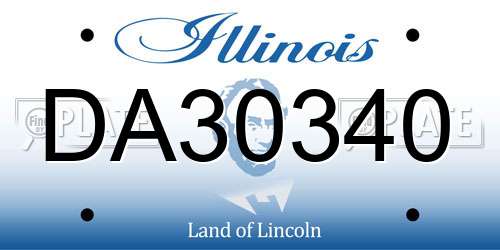 DA30340 Illinois License Plate