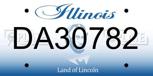 DA30782 Illinois License Plate