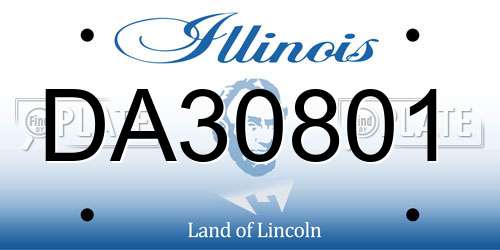 DA30801 Illinois License Plate