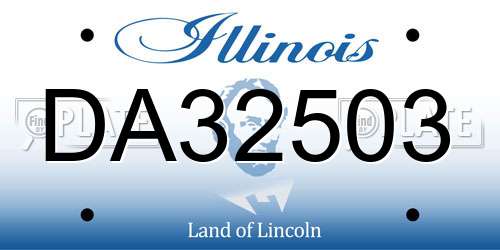 DA32503 Illinois License Plate