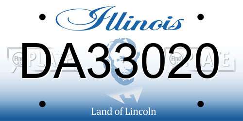 DA33020 Illinois License Plate