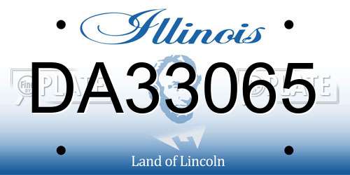 DA33065 Illinois License Plate