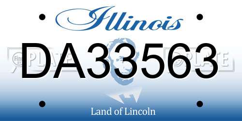 DA33563 Illinois License Plate