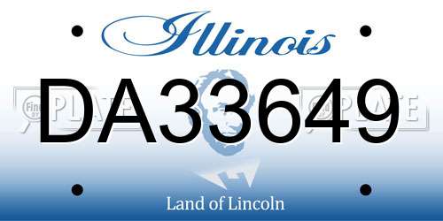 DA33649 Illinois License Plate