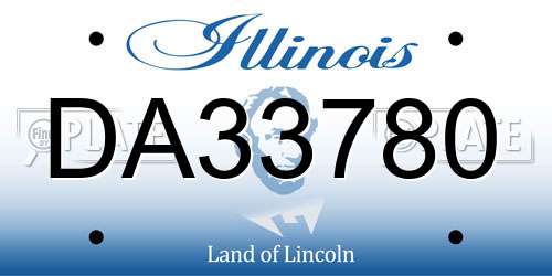 DA33780 Illinois License Plate
