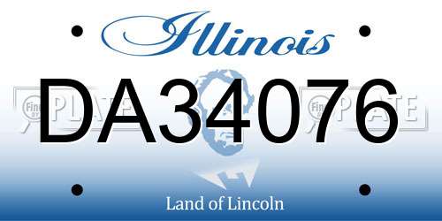 DA34076 Illinois License Plate