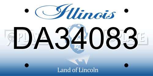 DA34083 Illinois License Plate