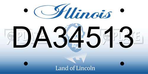 DA34513 Illinois License Plate