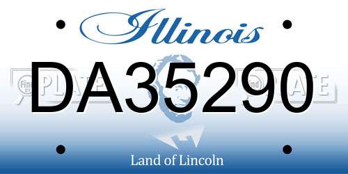 DA35290 Illinois License Plate