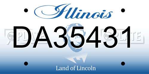 DA35431 Illinois License Plate