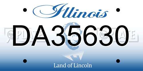 DA35630 Illinois License Plate