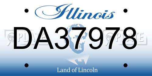 DA37978 Illinois License Plate