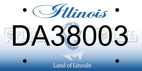 DA38003 Illinois License Plate