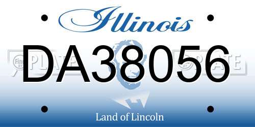 DA38056 Illinois License Plate
