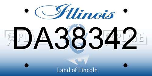 DA38342 Illinois License Plate