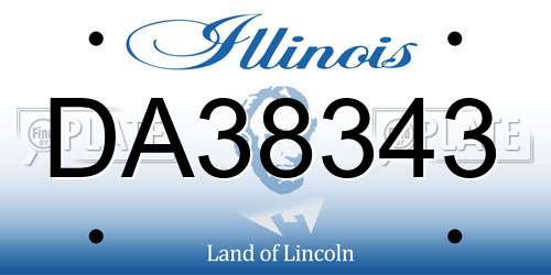 DA38343 Illinois License Plate