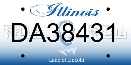 DA38431 Illinois License Plate