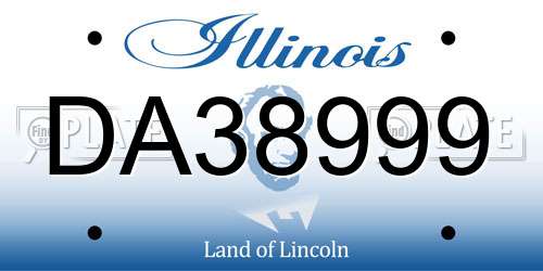 DA38999 Illinois License Plate