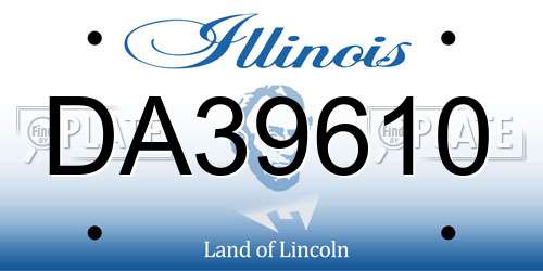 DA39610 Illinois License Plate