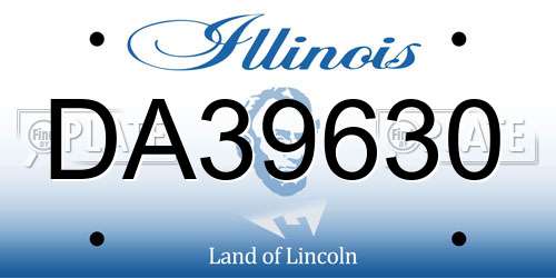 DA39630 Illinois License Plate