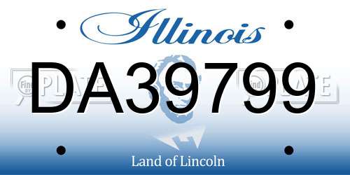 DA39799 Illinois License Plate