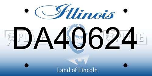 DA40624 Illinois License Plate