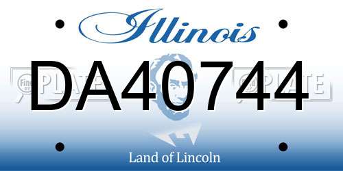 DA40744 Illinois License Plate