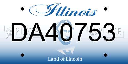 DA40753 Illinois License Plate