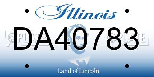 DA40783 Illinois License Plate