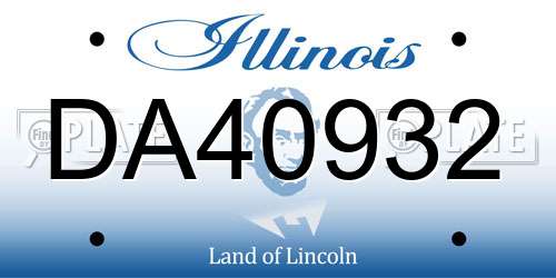 DA40932 Illinois License Plate