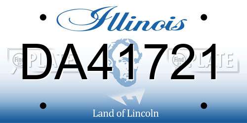 DA41721 Illinois License Plate