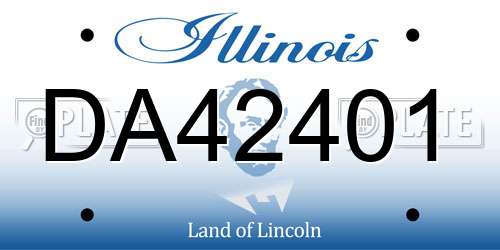 DA42401 Illinois License Plate