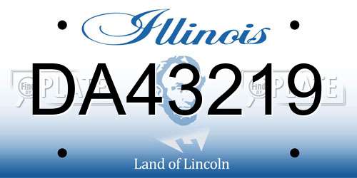 DA43219 Illinois License Plate