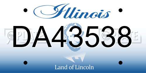 DA43538 Illinois License Plate
