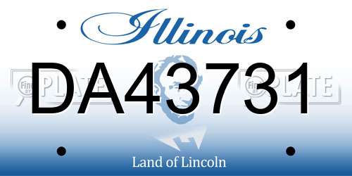 DA43731 Illinois License Plate