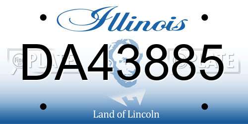 DA43885 Illinois License Plate