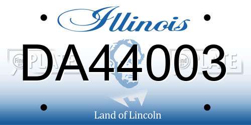 DA44003 Illinois License Plate