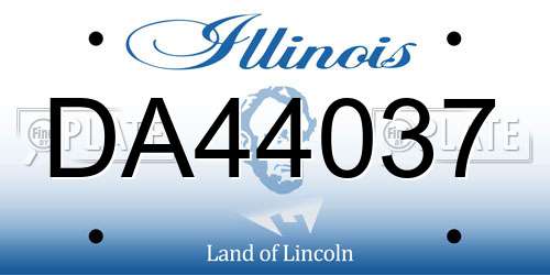 DA44037 Illinois License Plate