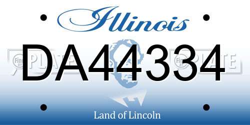 DA44334 Illinois License Plate