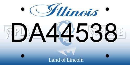 DA44538 Illinois License Plate
